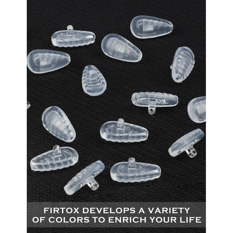Firtox 4 Pairs Eyeglasses Nose Pads, Screw-in Soft Silicone Eyeglass