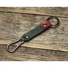 Grün rotes Leder Karabiner Schlüsselanhänger Ringhalter Klammer Schlüssel Karabiner-haken Geschenk