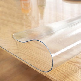 LovePads 1.5mm Thick 40 x 60 Inches Frosted Table Cover, Clear Table Protector for Dining Room, Kitchen Wood