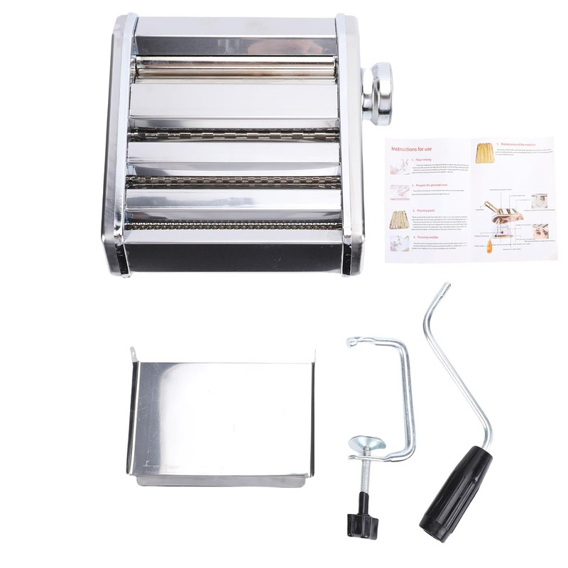Enfmay Home Manual Dough Presser, Stainless Steel Noodle Maker Machine,