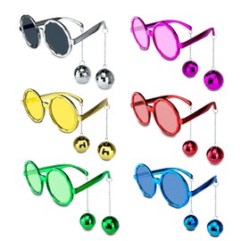 POPCIEL 6 Pack Retro Disco Ball Sunglasses Novelty Glasses, Costume Sunglasses Funny Party Sunglasses for Women Man