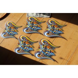 Devil Satan 666 Masonic Goat Hell Horns Evil 5in. Clear Vinyl STICKER - Lot of 5