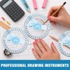 4Pcs 360 Degree Protractors Angle Measure Plastic Protractor Circle Protractor