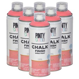 Chalk Finish Spray Paint - 11.8oz Water Based, Ultra Matte. Made With Real Chalk. Multiple Applications Including Furniture & Arts and Crafts. CK827 Coral