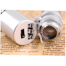 Operitacx Mikroskope für Erwachsene Mikroskoplupe Taschenlupe Mini Taschenmikroskop für Kinder Schmuck-Lupe vergrößerungsspiegel 60x LED-Mikroskop Währungsmikroskop tragbar mit Lichtern