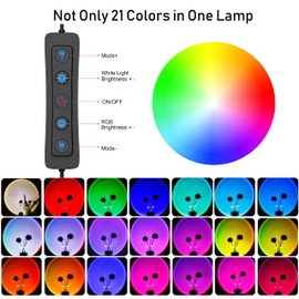 XEBKOR Sunset Lamp Projector Multicolor Changing LED Projection Lamp,Switch Button and APP Control 360 Degree Rotation Sunlight Lamp for Bedroom, Photography, Party, Tiktok Live, Room Decor