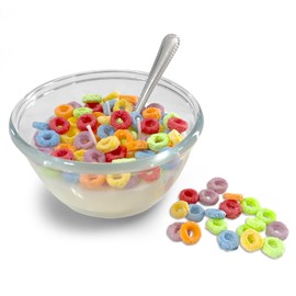 Moose Goods Cereal Candle Bowl w/Metal Spoon - Soy Wax Unique Vanilla Candle, Long-Lasting Scent - Longer Burn Time, Cool Candles for Living Room, Bedroom - Clean Burning Home Decor - Multicolored