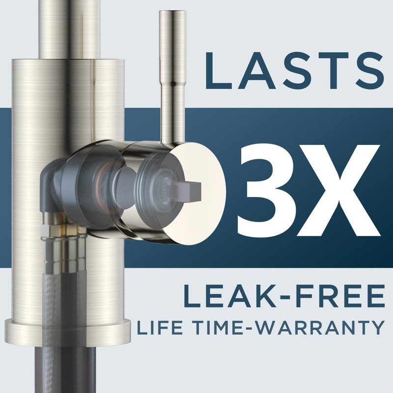 FORIOUS LED Kitchen Faucet with Pull Down Sprayer, Brushed Nickel,
