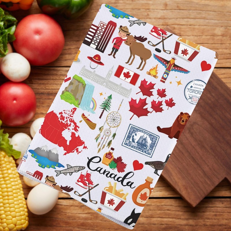 MYSOMY Canada Kitchen Towel Canadian Kitchen Gifts Canada Maple Leaf