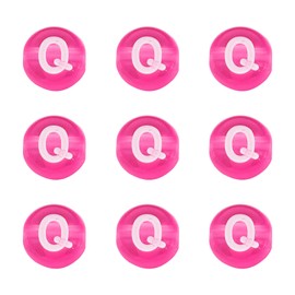 PandaHall 370pcs Clear Acrylic Alphabet Beads 7mm Flat Round Coin A-Z Letter Spacer Loose Beads Mixed Initial Letter Beads for Jewelry Making,Pearl Pink