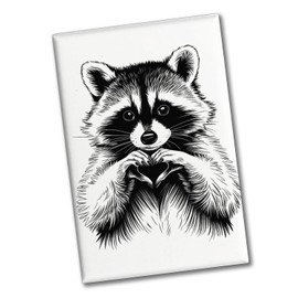 Waschbär zeigt Herz Souvenir Magnet für Tierliebhaber als perfektes Valentinstagsgeschenk niedliches Tier
