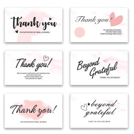 WEIZHEN 240-Count Thank You for Your Order Cards - Thank You For Supporting My Business Cards, 6 Styles - 2" x 3.5" Small Customer Appreciation Cards for Shops, Online Retailers, Business Owners