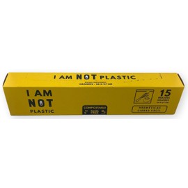 I Am Not Plastic ST145515 Pack of 15 Hermetic Bags, 28 x 27 cm (11.02" x 10.63"); Compostable; Freezable; Reusable