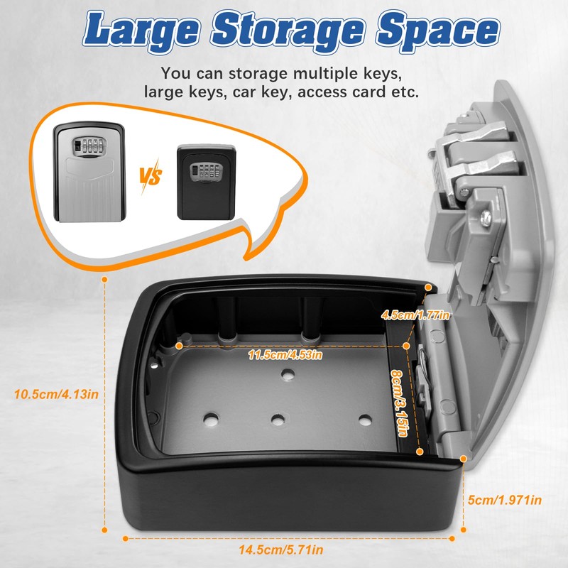 Key Safe Wall Mounted BTNEEU Key Safe Large for Keys,
