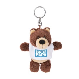 NICI 44707 Key Ring Bear with T-Shirt Bester Papa 10 cm Brown