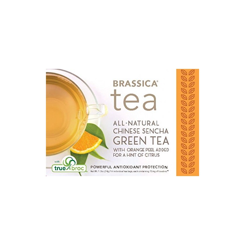 Brassica Tea Green Tea with Trubroc, Orange, 6 boxes (96