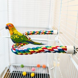 TogyGooty Bird Perch,Bird Rope Perch & Rope Perch,Bird perches for cage,Rope Perch for Conures,Parrots,Cockatiel,Lovebird,Budgerigar,Parakeet Rope perches for cage