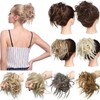 Tousled Updo Hair Extension Messy Bun Hairpiece Hair Ties Wavy