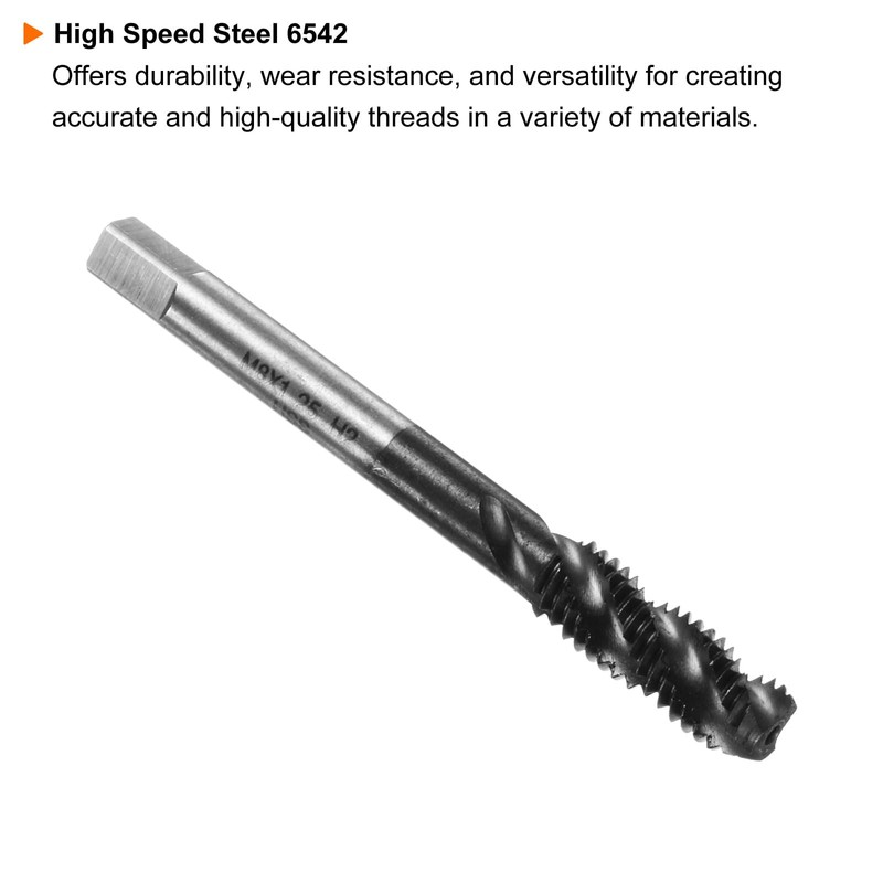 sourcing map 5pcs Metric Spiral Flute Tap Set M3 M4