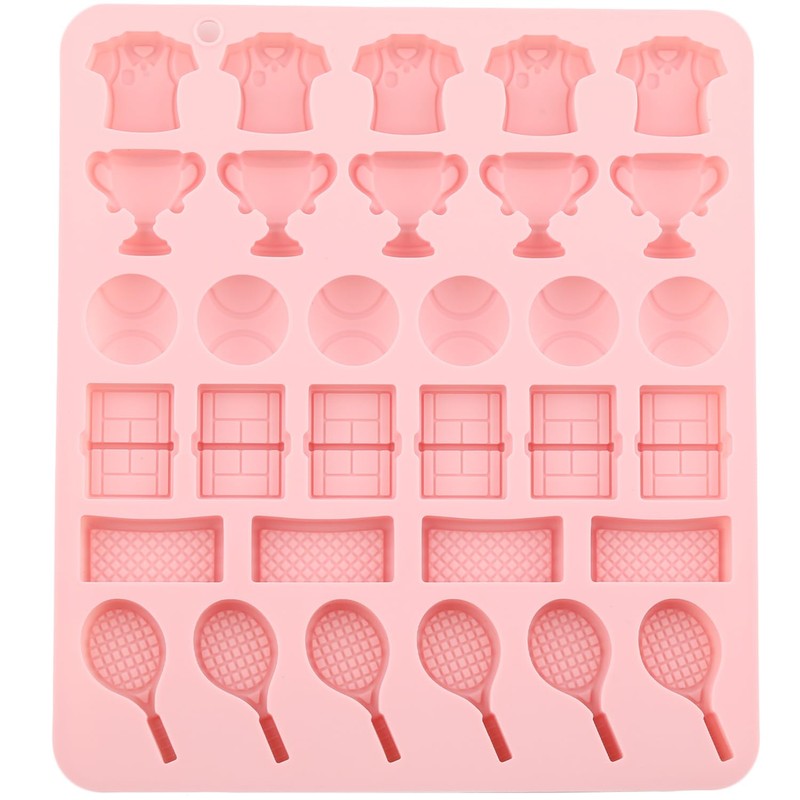 YIMINGMOLD 32 Cavity Tennis Theme Silicone Candy Molds Tennis Racket