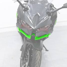 XIDAODIT for Kawasaki Ninja 500 Z500 Ninja500 Motorcycle Front Fairing Winglet Aerodynamic Spoiler Beak Nose Cone Extension Fixed Wing Kit(Green)