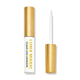 Luna Magic Ultra Strong Hold Clear Lash Glue Adhesive with Precision Brush Applicator for Mess-Free & Long-Wearing - Enriched with Aloe Vera, Waterproof & Latex Free Formula for Faux Eyelashes - 5g