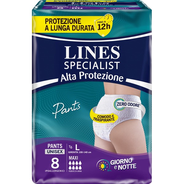 Lines Specialist Unisex Incontinence 8 Pants