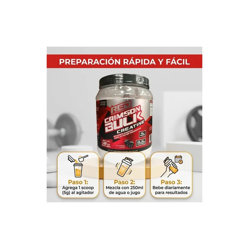 Creatina Monohidratada 1kg Redline Supplements Crimson Berry