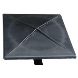 6" Square Light Pole Top Cap- Black Plastic by Deltech Manufacturing