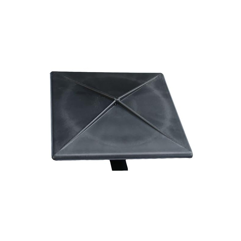 6" Square Light Pole Top Cap- Black Plastic by Deltech