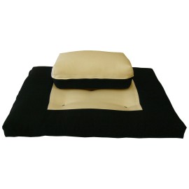 Danfuton Zafu Zabuton Meditation Yoga Posture Exercise Cushions, Sit Mat Tan/Black
