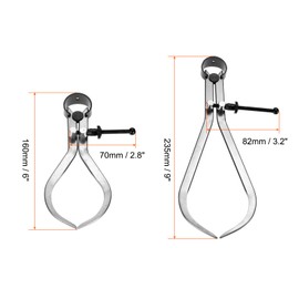 sourcing map 2pcs Spring Outside Caliper 6" 9" Stainless Steel Adjustable Spring Caliper Bent-Leg for Wood Turning Lathe Projects