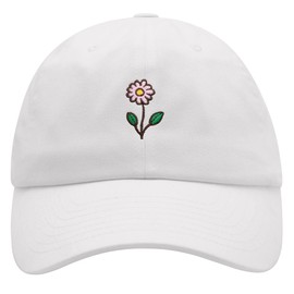 JPAK Flower Premium Dad Hat Embroidered Cotton Baseball Cap Flower Pink