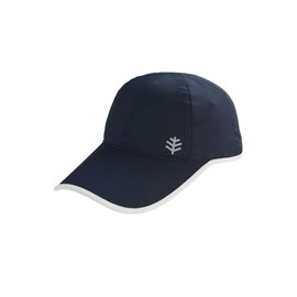Coolibar UPF 50+ Men's Women's Lenny Sport Cap - Sun Protective (Small/Medium- Navy/White)