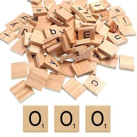 Glamified Pack of 50 - O Scrabble Tiles - Same Letters Bags -WOODEN SCRABBLE TILES BLACK LETTERS NUMBERS FOR CRAFTS WOOD ALPHABETS (Letter O, Pack of 50 Tiles)