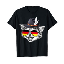 Cute Cat German Flag Oktoberfest Pride Germany Festival T-Shirt