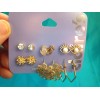Claire's Six Pairs Of Claire's Rhinestone Stud Gold Hands Eyes