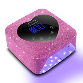 Ayshone Cordless UV LED Nail Lamp,72W Rechargeable Nail Dryer Gel Polish Light with Large LCD Display,Rechargeable Nail Curing Lamp for Salon & Home (Pearl Green)