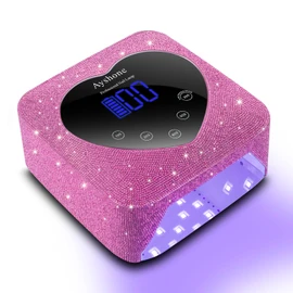 Ayshone Cordless UV LED Nail Lamp,72W Rechargeable Nail Dryer Gel Polish Light with Large LCD Display,Rechargeable Nail Curing Lamp for Salon & Home (Pearl Green)