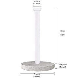 Paper Towel Holder Countertop, Standing Paper Towel Roll Holder for Kitchen Bathroom, with Weighted Marble Base for One-Handed Operation (White), White Paper Towel Holder, Marble Paper Towel Holder.…