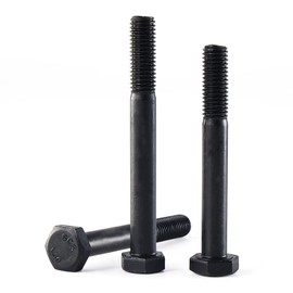 Joamang M10 x 100mm 6Pcs Hex Head Bolts, M10 x 1.5 Bolts, Hexagon Head Screws, 12.9 Grade Alloy Steel, Black Oxide Finish, Metric Machine Threaded, Half Thread