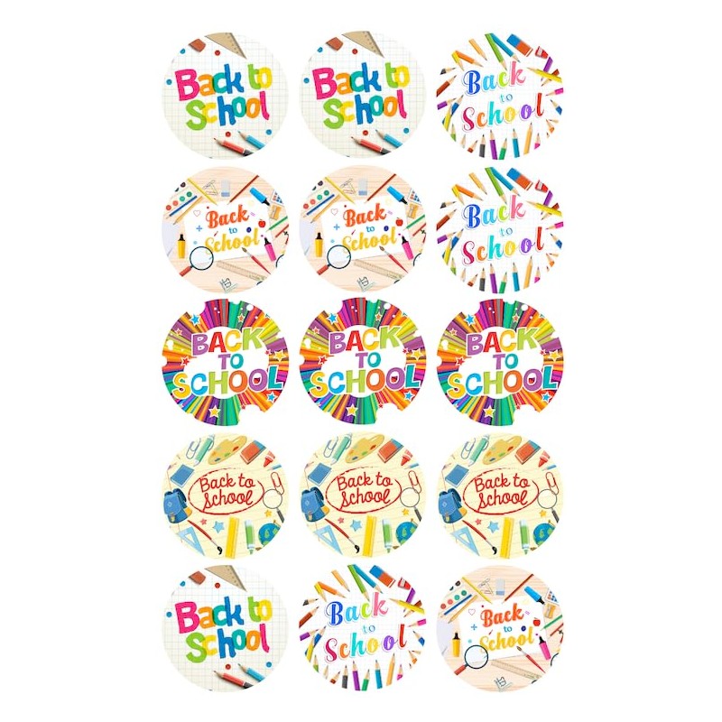 24 x PRE CUT BACK TO SCHOOL EDIBLE WAFER CARD