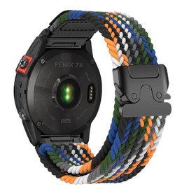 Band Compatible with Garmin Fenix 8 47mm/7/6/6 Pro/5/5 Plus, 22mm Elastic Fabric Sport Nylon Strap for Forerunner 935/945/Instinct 2/Approach S60/S62, Garmin 26mm