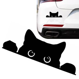 MLY Peeking Sneaky Cat Sticker, Funny Car Sticker & Decal, 5.5" × 2.1" Self-Adhesive Vinyl Cute Black Cat Car Decal, Universal for Cars, Trucks, Windows, Laptops, Walls
