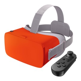 VR Headset for Phone with Controller, Anti-Blue Eyes Protected HD Lenses - Lava Orange