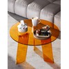 Dewrhiixe Acrylic Round Coffee Table, Clear Circle Modern Lucite Side