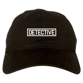 Detective Box Logo 6 Panel Dad Hat Cap Black