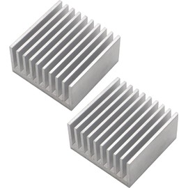 Audio Fan Heatsink Aluminum Heat Dissipator Cooling Efficiency Air Cooling Fins Approx. 1.5 x 1.5 x 0.8 inches (38 x 38 x 20 mm), Silver, 2 Pieces