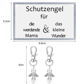 HENGBIRD Guardian Angel Keyring, Mum to Be Gift, Baby Shower Gift, Lucky Charm Gifts for Expectant Mothers and Small Wonders (8.8 x 5.2 cm, As Shown