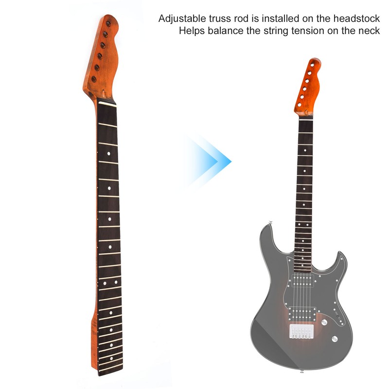Guitar Neck 22 Fret Rosewood Maple Fingerboard Replacement Electric Guitars